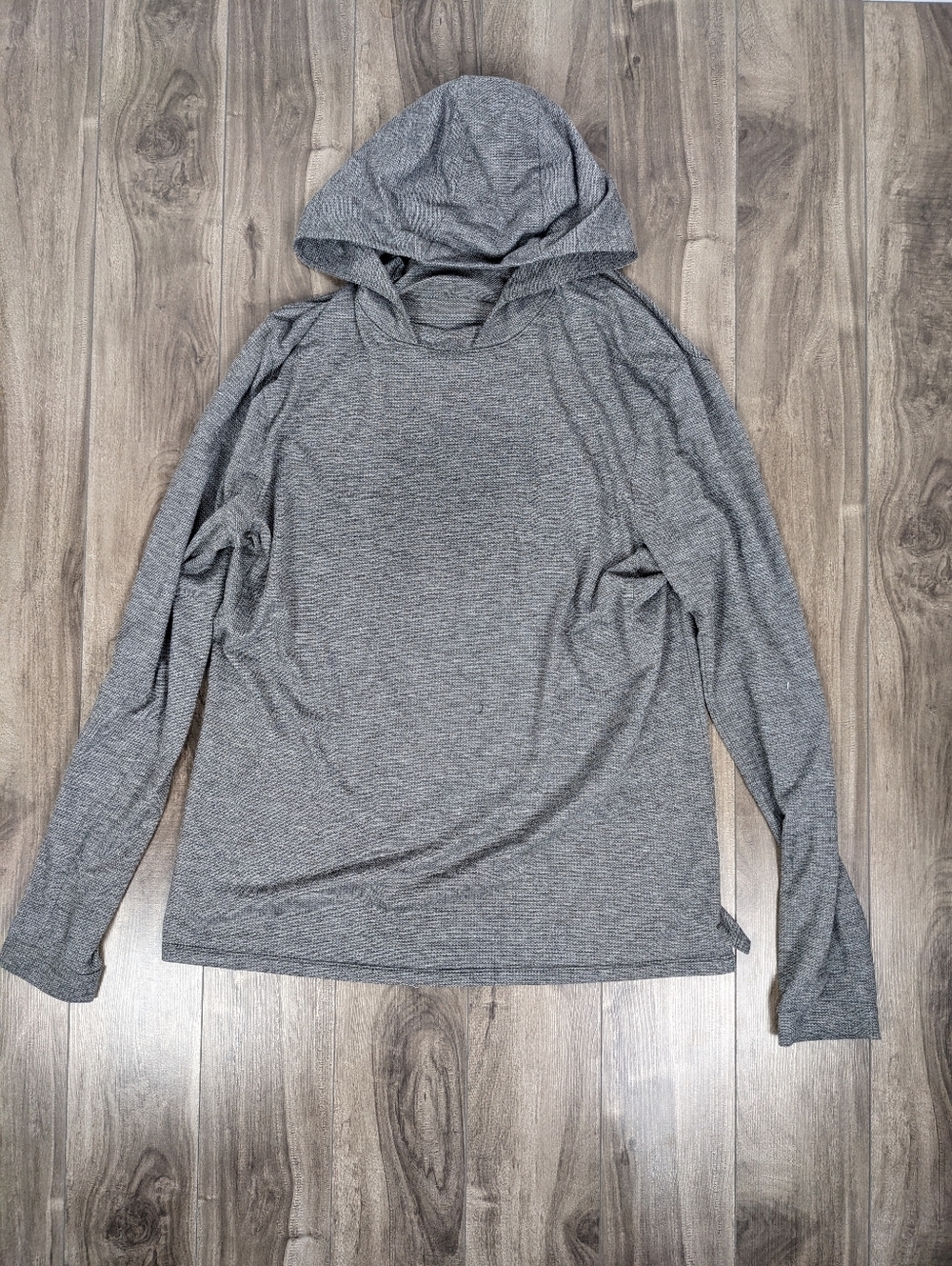Lululemon Switch Up Hoodie Long Sleeve Heathered Black Size